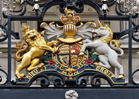 Royal coat of arms on Her Majesty's Theatre