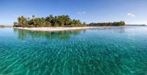Solitary island in lagoon