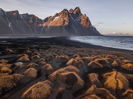 Black sandy beach
