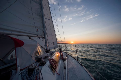 Sailing at sunrise