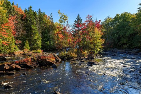Rapids on the River Riviere du Diable in Autumn