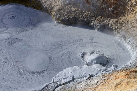 Boiling mud hole at the highest geothermal field in the world