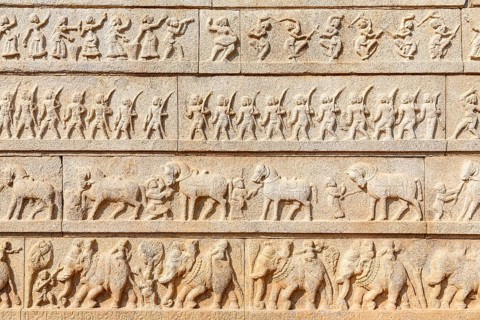 Relief in the outer wall of the Hazara Rama temple