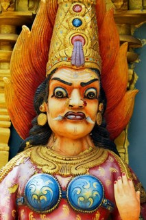 Colourful figure in the Hindu temple