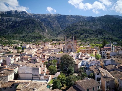 View of the old town with church of St. Bartholomew