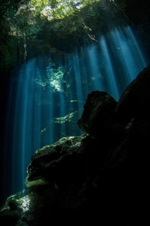 Cave of light from the cave ceiling