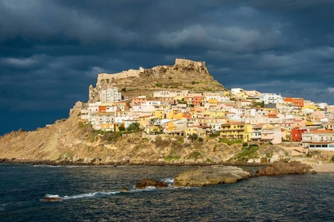 Dramatic light over the old town of Castelsardo