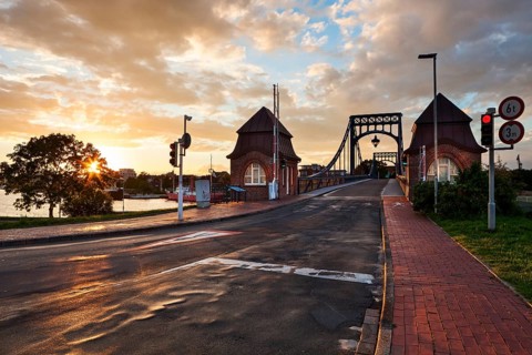 Kaiser-Wilhelm Bridge at sunset