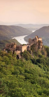 Ruin of Aggstein Castle in the evening light