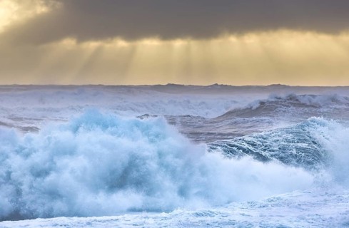 Storm waves at Reynisfjara Black Sand Beach