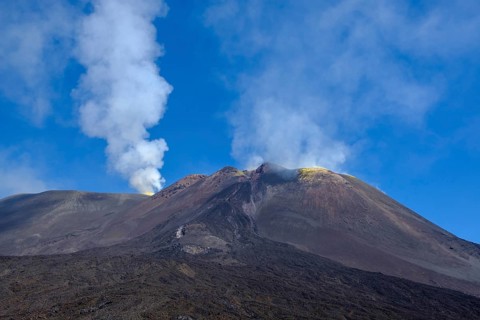 Smoking volcano Etna