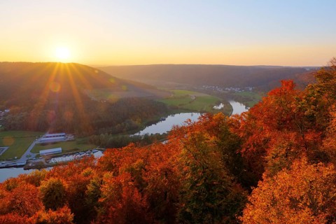 Sunset at the Teufelsfelsen lookout point