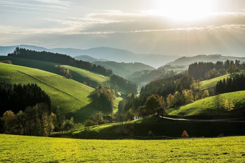 View of hilly landscape