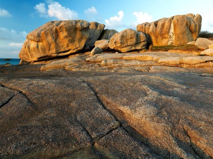 Granite rocks in late afternoon light