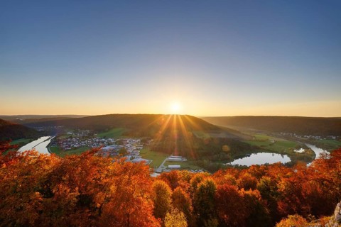 Sunset at the Teufelsfelsen vantage point