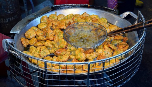 Typical fish cakes are fried