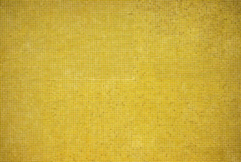 Wall decoration of small yellow mosaic stones