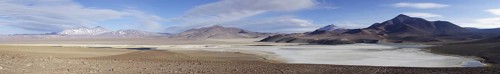 Laguna Santa Rosa with the volcanoes Nevado Tres Cruces and Nevado Ojos del Salado