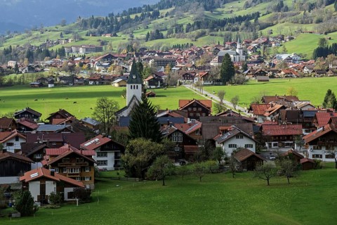 View of Bad Oberdorf in the Ostrachtal