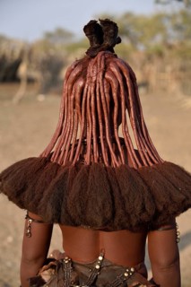 Hair ornaments of a young married Himbafrau