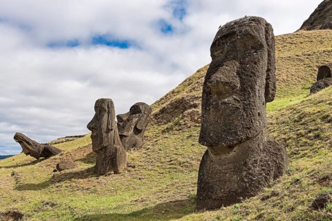 Moais in Rano Raraku