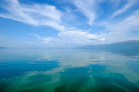 Clouds reflected in water surface