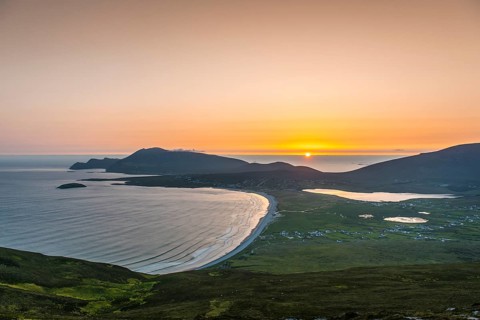 View of the Bay of Keel at sunset