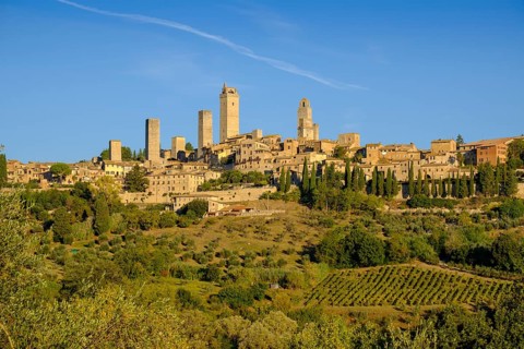 View of the village with towers