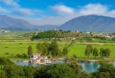 Landscape at Saranda with Kisha e Shendellise church