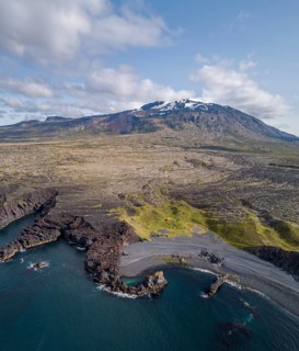 Black lava beach