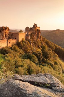 Ruin of Aggstein Castle in the evening light