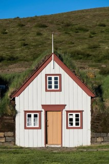 Old icelandic turf house Laufas