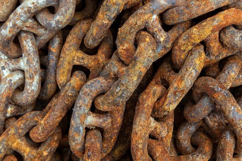 Rusty iron chain
