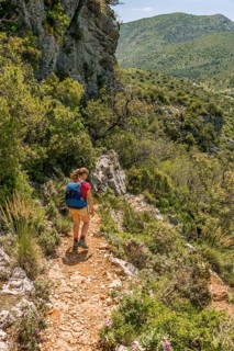 Female hiker on a hiking trail
