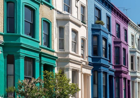 Colourful House Fronts on Lancaster Road