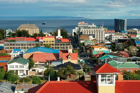 View over the city on the Magellan Strait