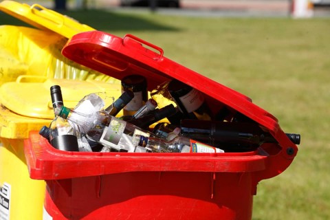 Coloured waste bins