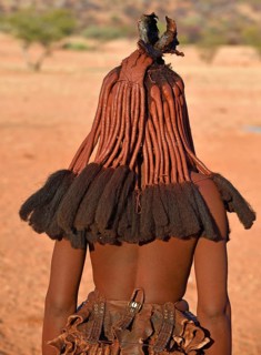 Hair ornaments of a young married Himbafrau