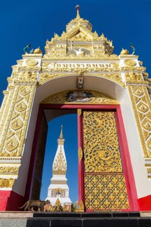Decorated entrance gate to the Chedi of Wat Phra That Phanom