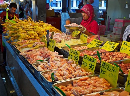 Fresh poultry meat at Banzaan Fresh Market