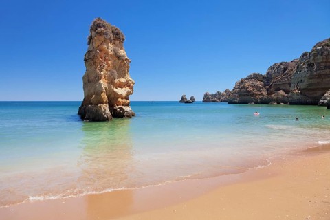 Rock formation in the water