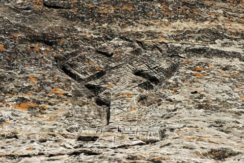 Ethiopian-orthodox cross carved in stone