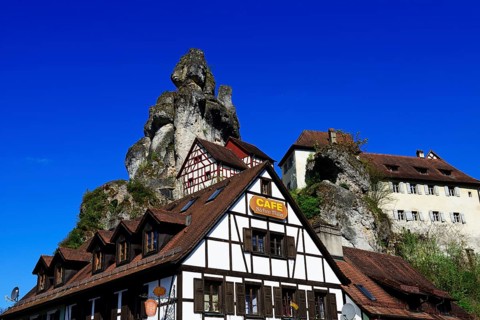 Old half-timbered houses on Jurafelsen