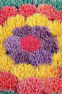 Colourful incense sticks