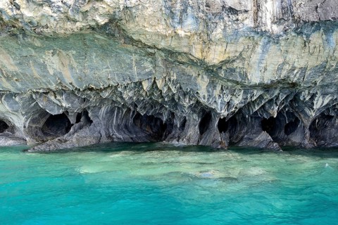 Bizarre rock formations of the marble caves