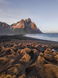 Black sandy beach