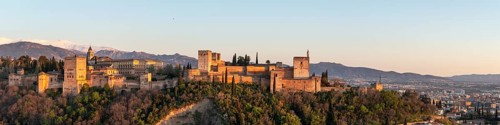 View of Alhambra in the evening light