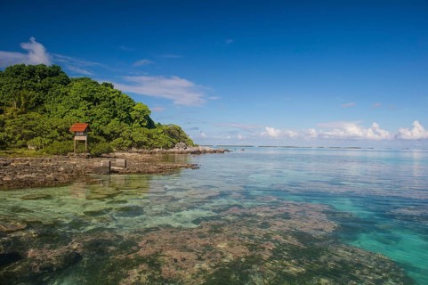 Clear waters on bird island