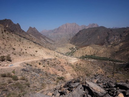 Djebel Akhdar Mountains with pass road