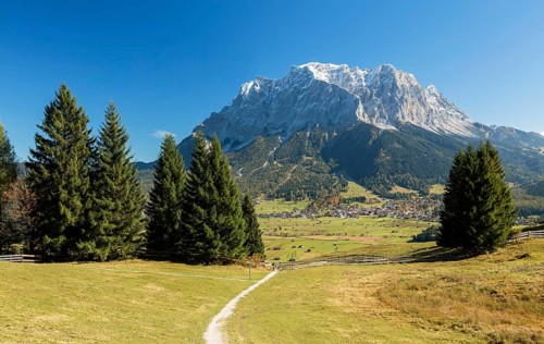 View of the Zugspitze from Grubigstein